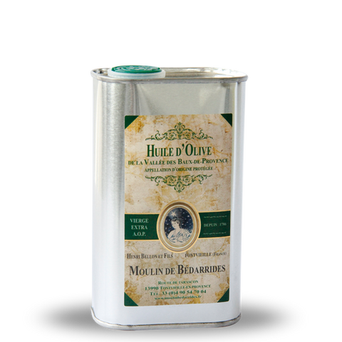 Bidon Inox de 50 cL d'huile d’olive A.O.P. vierge extra de la vallée des Baux-de-Provence
