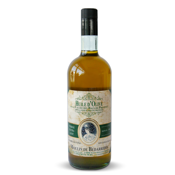 Bouteille de 1 L d'huile d’olive A.O.P. vierge extra de la vallée des Baux-de-Provence