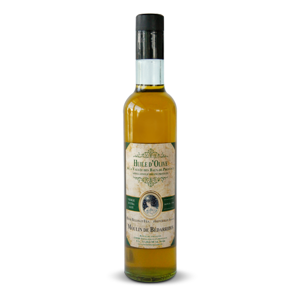 Bouteille de 50 cL d'huile d’olive A.O.P. vierge extra de la vallée des Baux-de-Provence