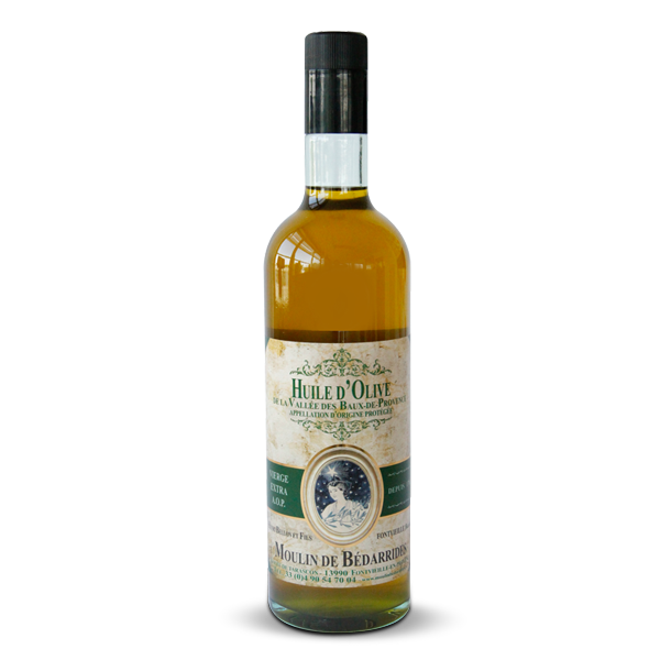 Bouteille de 75 cL d'huile d’olive A.O.P. vierge extra de la vallée des Baux-de-Provence