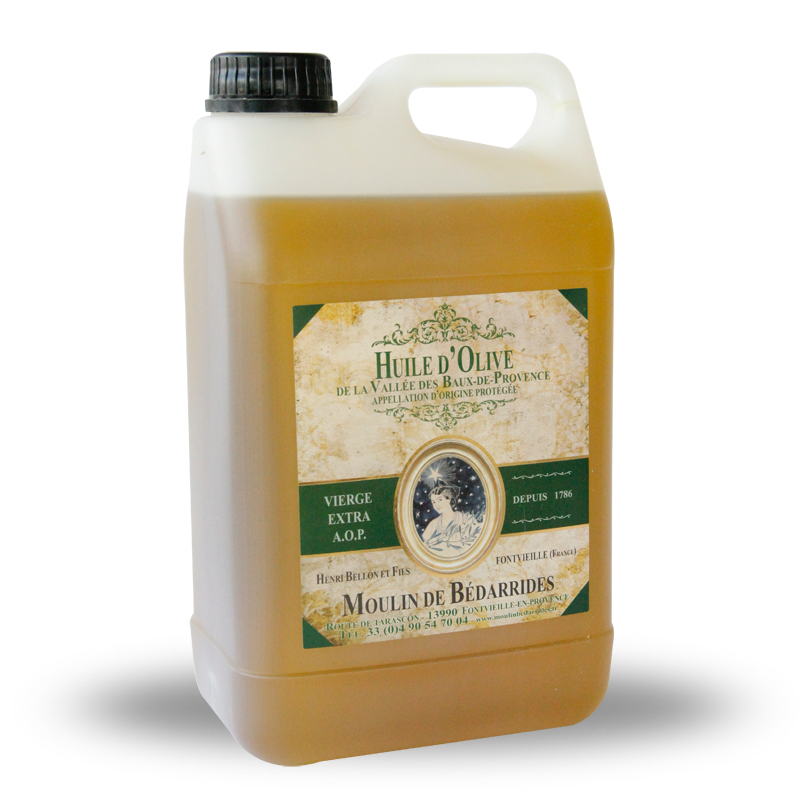 Bidon de 2 L d'huile d’olive A.O.P. vierge extra de la vallée des Baux-de-Provence