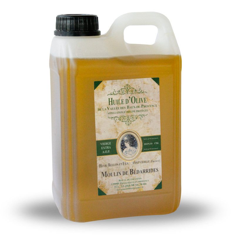 Bidon de 3 L d'huile d’olive A.O.P. vierge extra de la vallée des Baux-de-Provence