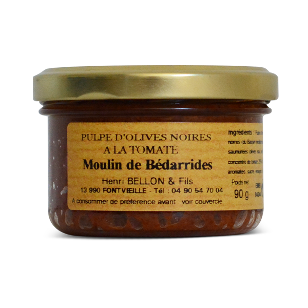 Pulpe d'olives noires à la tomate - 90 g