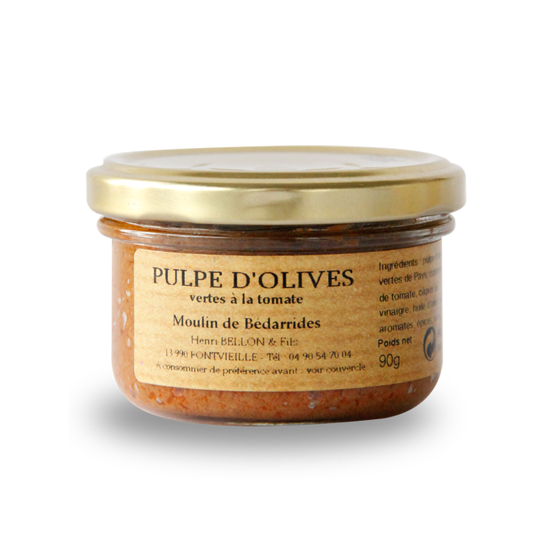 Pulpe d'olives vertes à la tomate - 90g